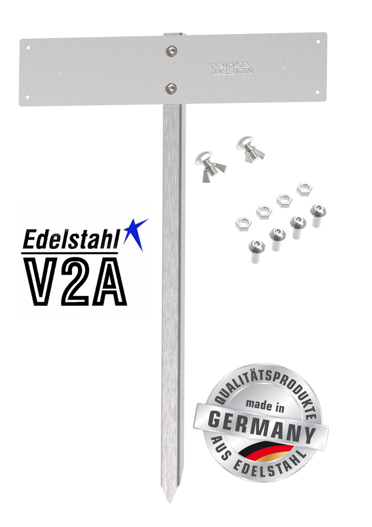 Parkschildhalterung zum anschrauben mit Pfosten zum einschlagen