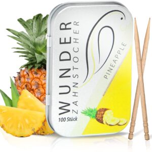 Wunderzahnstocher-Ananas Metallbox (100 Stück)